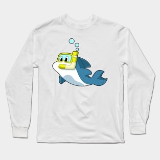 Dolphin Swimming Snorkel Long Sleeve T-Shirt